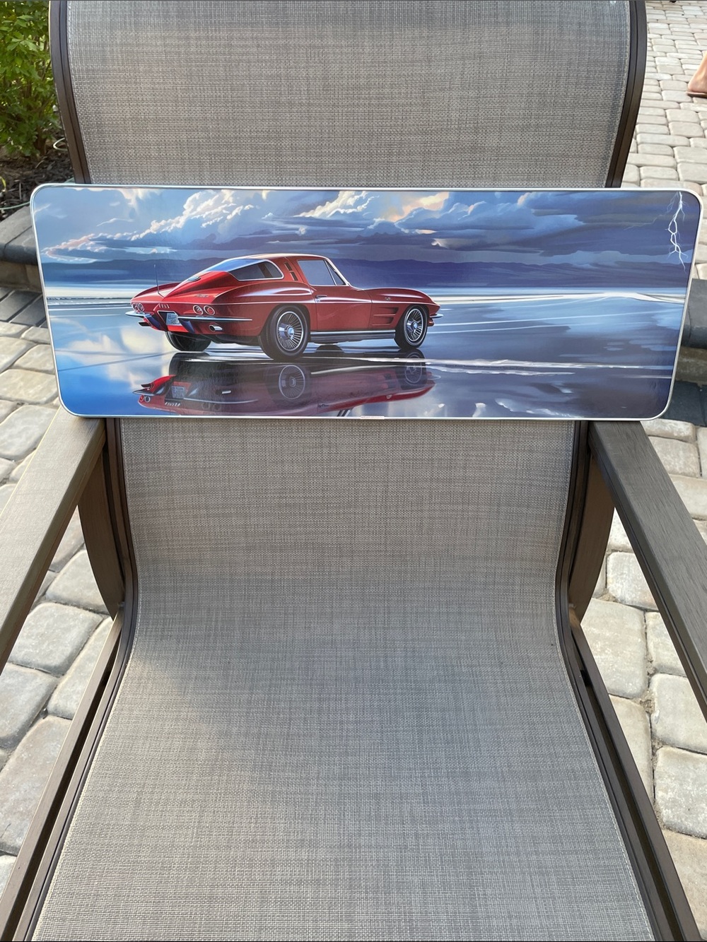 NWT Red Classic Corvette Wall Art - Retro Car Print - 25x9”